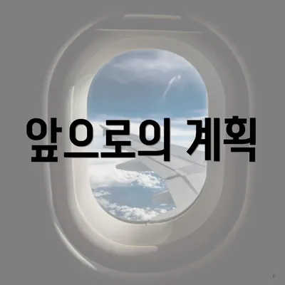 앞으로의 계획
