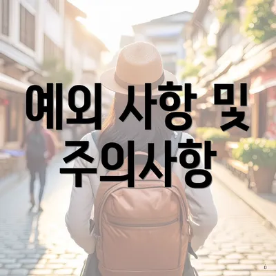 예외 사항 및 주의사항