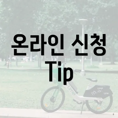 온라인 신청 Tip