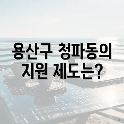 용산구 청파동의 지원 제도는?
