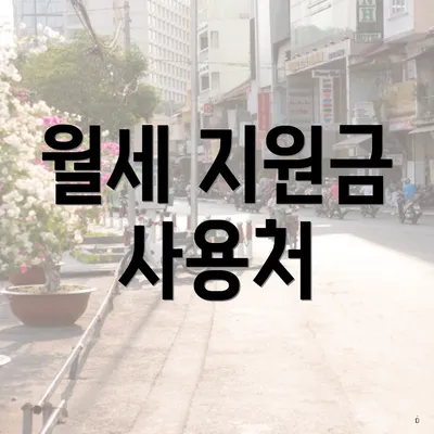 월세 지원금 사용처