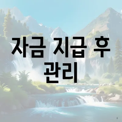 자금 지급 후 관리