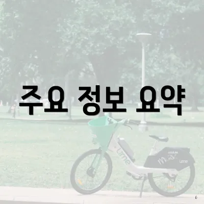 주요 정보 요약