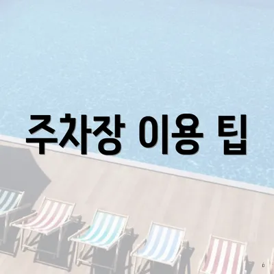 주차장 이용 팁