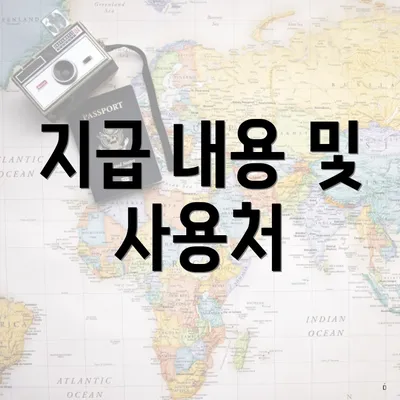 지급 내용 및 사용처