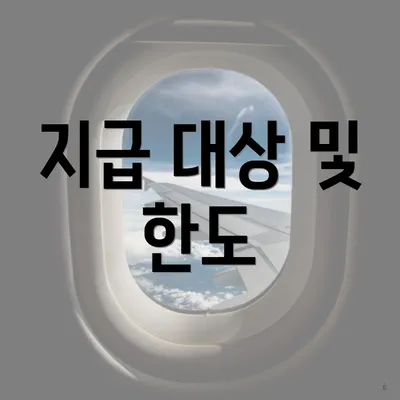 지급 대상 및 한도