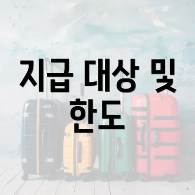 지급 대상 및 한도