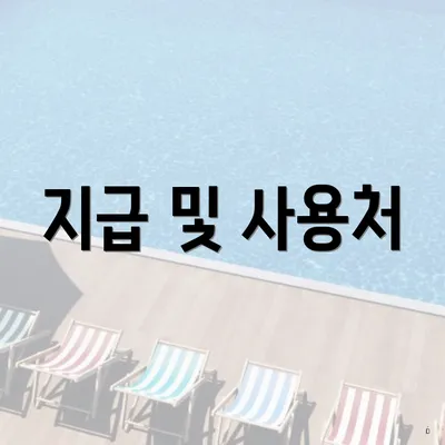지급 및 사용처