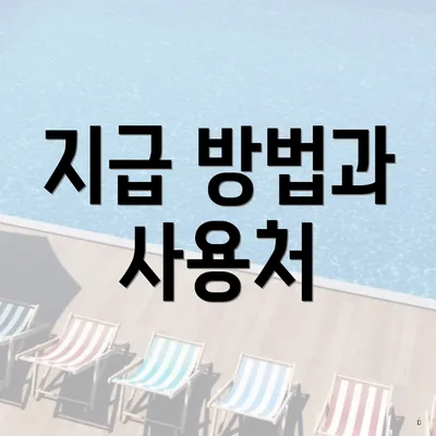 지급 방법과 사용처
