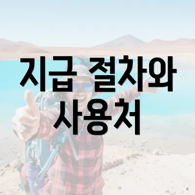 지급 절차와 사용처