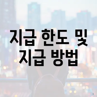 지급 한도 및 지급 방법