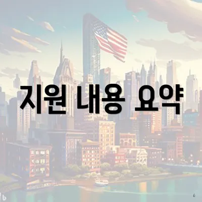 지원 내용 요약