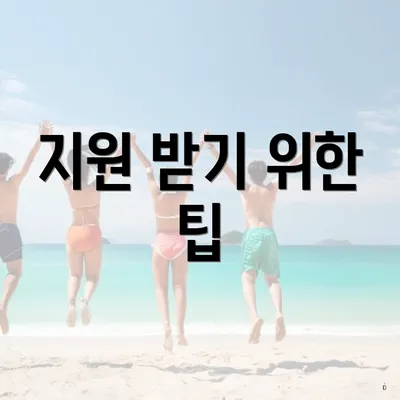 지원 받기 위한 팁