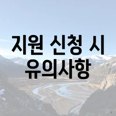지원 신청 시 유의사항