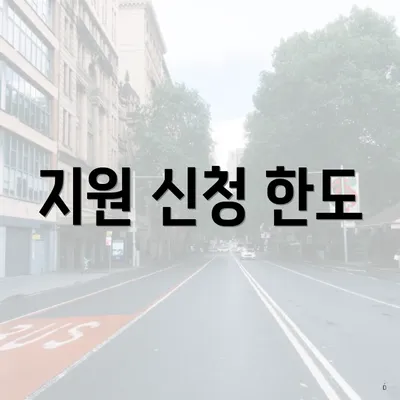 지원 신청 한도