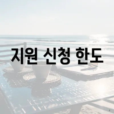 지원 신청 한도