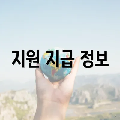 지원 지급 정보