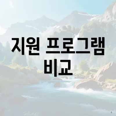 지원 프로그램 비교