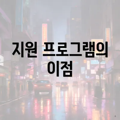 지원 프로그램의 이점