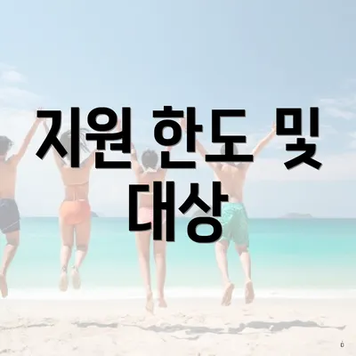 지원 한도 및 대상