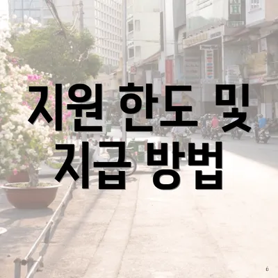 지원 한도 및 지급 방법