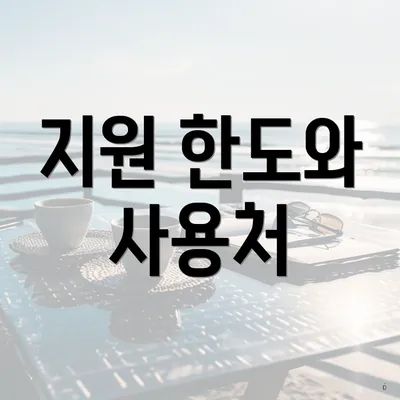 지원 한도와 사용처