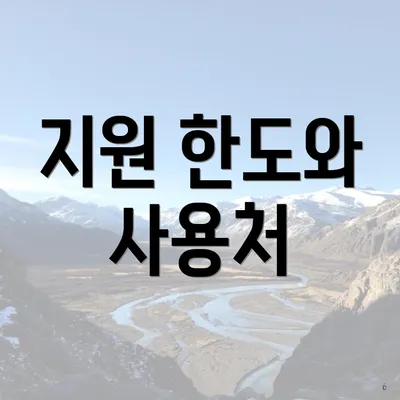 지원 한도와 사용처