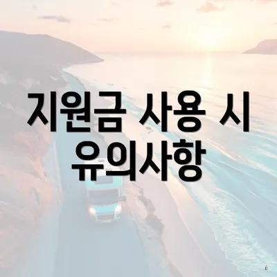 지원금 사용 시 유의사항