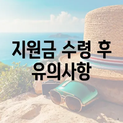 지원금 수령 후 유의사항