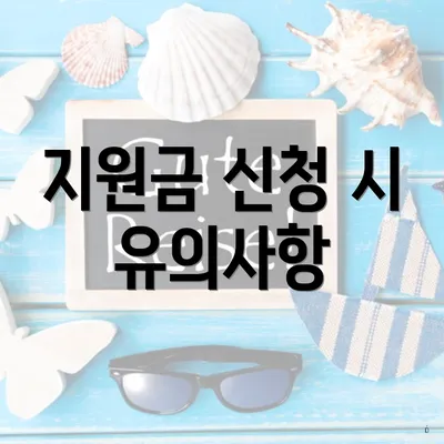 지원금 신청 시 유의사항
