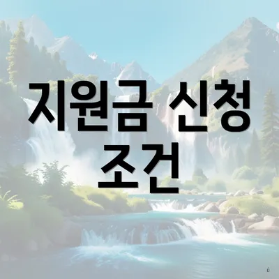 지원금 신청 조건