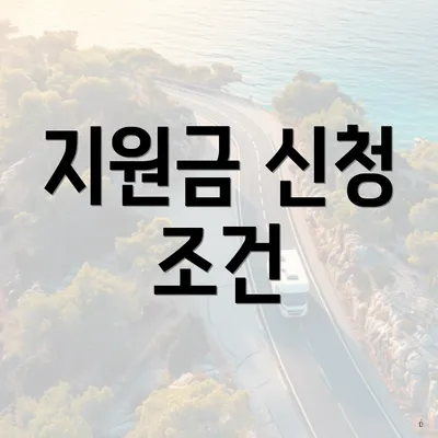 지원금 신청 조건