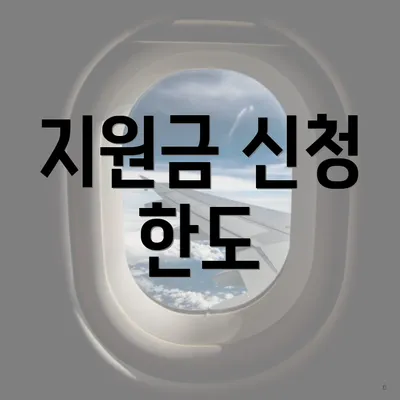 지원금 신청 한도