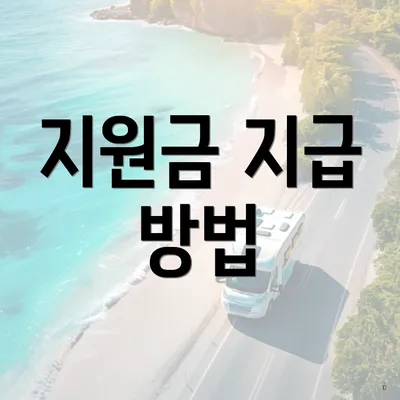 지원금 지급 방법