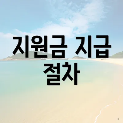 지원금 지급 절차