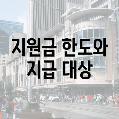 지원금 한도와 지급 대상