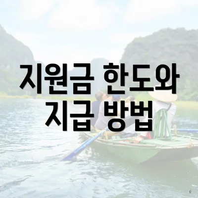 지원금 한도와 지급 방법