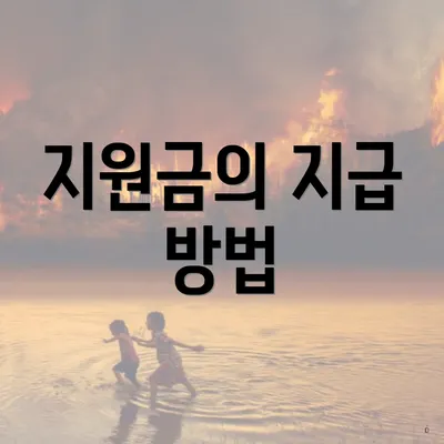 지원금의 지급 방법