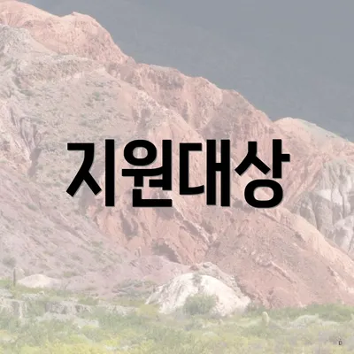 지원대상