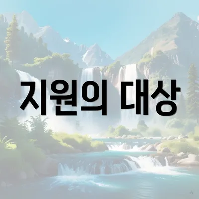 지원의 대상