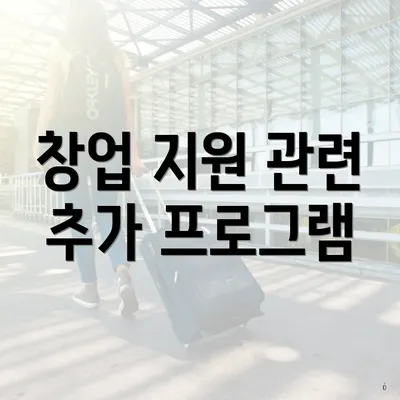창업 지원 관련 추가 프로그램