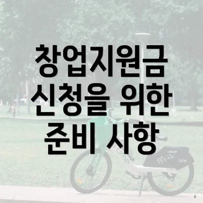 창업지원금 신청을 위한 준비 사항