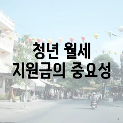 청년 월세 지원금의 중요성