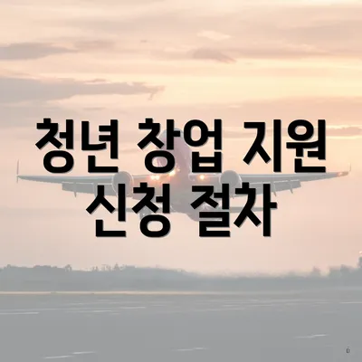 청년 창업 지원 신청 절차