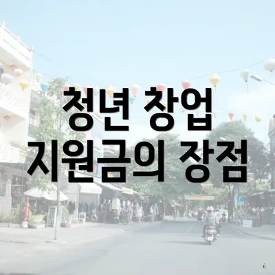 청년 창업 지원금의 장점