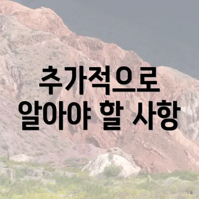 추가적으로 알아야 할 사항