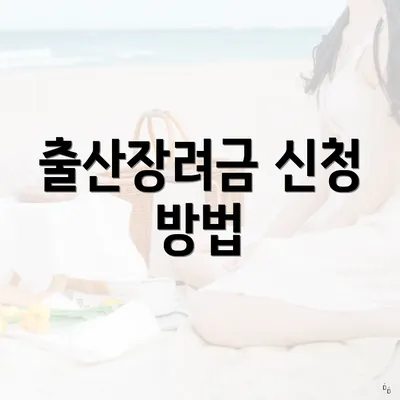 출산장려금 신청 방법