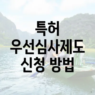 특허 우선심사제도 신청 방법