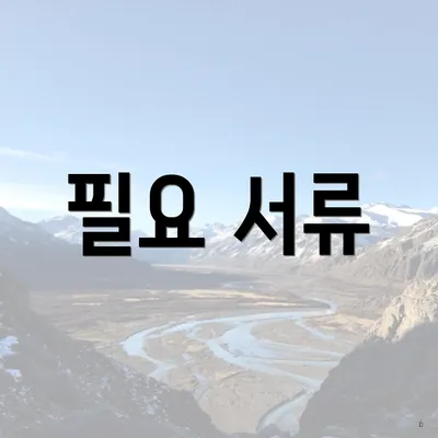 필요 서류