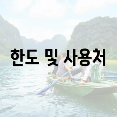 한도 및 사용처